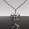 Messiah Heart Star of David Necklace, Stainless Steel Heart Cross Hip Hop Box Chain