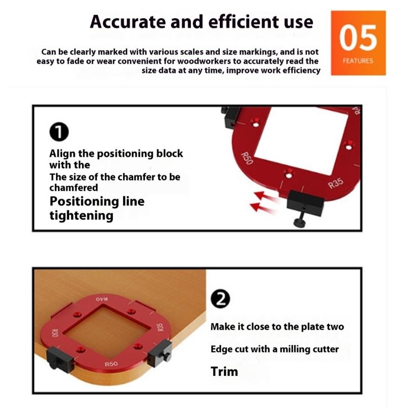 Aluminum Router Corner Jigs Set R10-R50 Precisions Woodworking Corner Templates Easy to Use