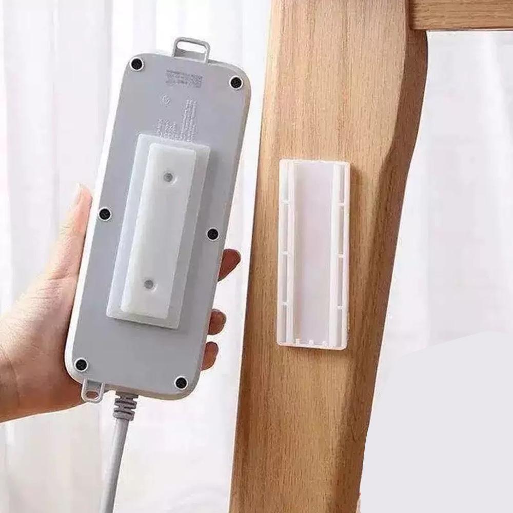 10PCS/5PCS/1PC Self-Adhesive Power Socket Strip Fixator Wall Mounted Self Adhesive Punch Free Row Plug Holder for Kitchen Home