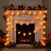 Decorative Floral Garland for Porches Artificial Marigold Flower String Lights 20/40 LED Cempasuchil Flashing Autumn Harvest Party Ornament
