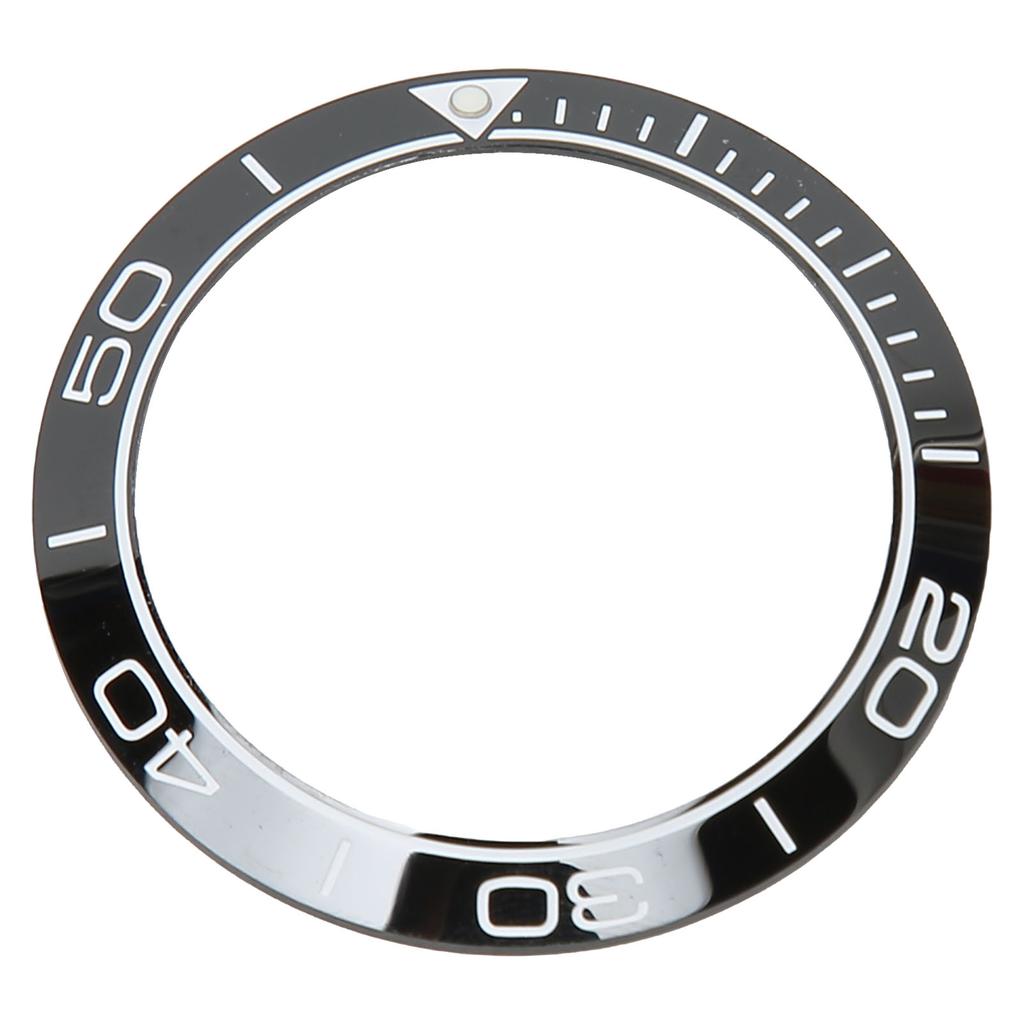 Watch Bezel Insert 41.5mm Ceramic Watch Bezel Ring Repair Replacement Accessory for Watchmaker Black Base White Digit