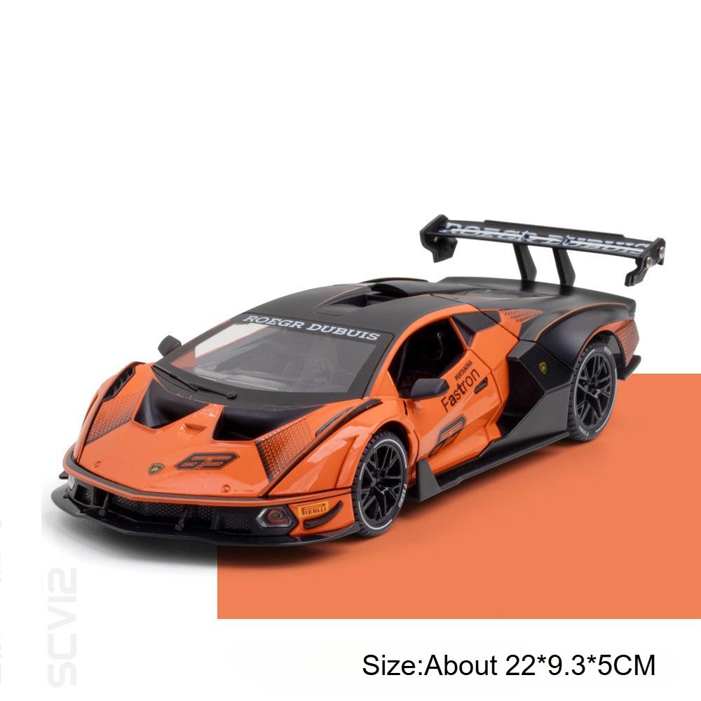 1:24 Scale Revuelto SCV12 Toy Car Model Alloy Diecast Doors Opened Sound Light Pull Back Racing Cars Models Home Decoration