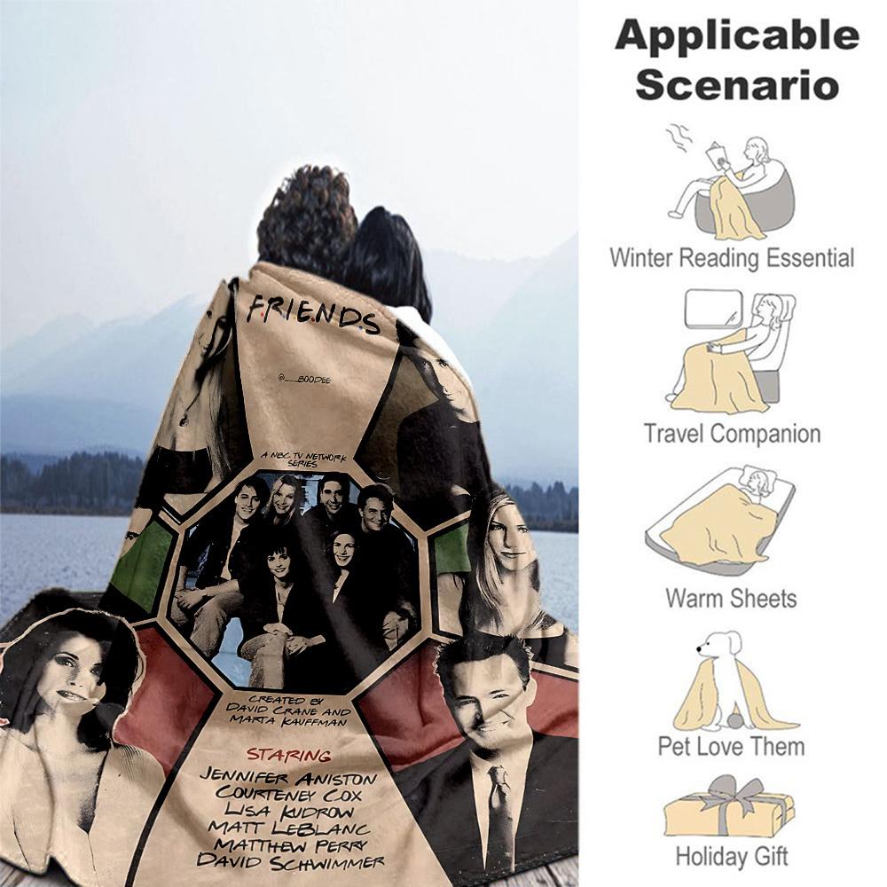 1PC Friends Outdoor Blanket Lightweight Flannel, Soft & Warm, All-Season Use for Sofa, Outdoor, Camping, Living Room, Office150