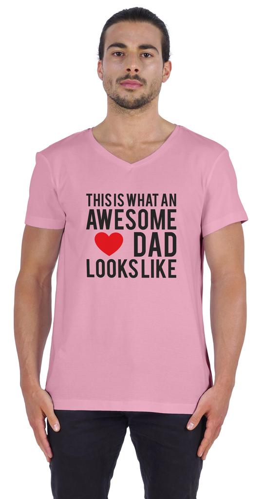 Inkmeso   This Is What An Awesome Dad Looks Like   Quotes Tshirt For Men Cotton Jersey Novelty Humor Tee
