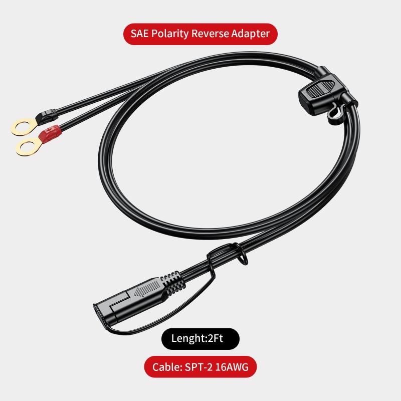 180cm Quick Release SAE Cable W/ 10A Fuse Terminal O Connector Battery Charger Extension Adapter Wire 16AWG Terminal