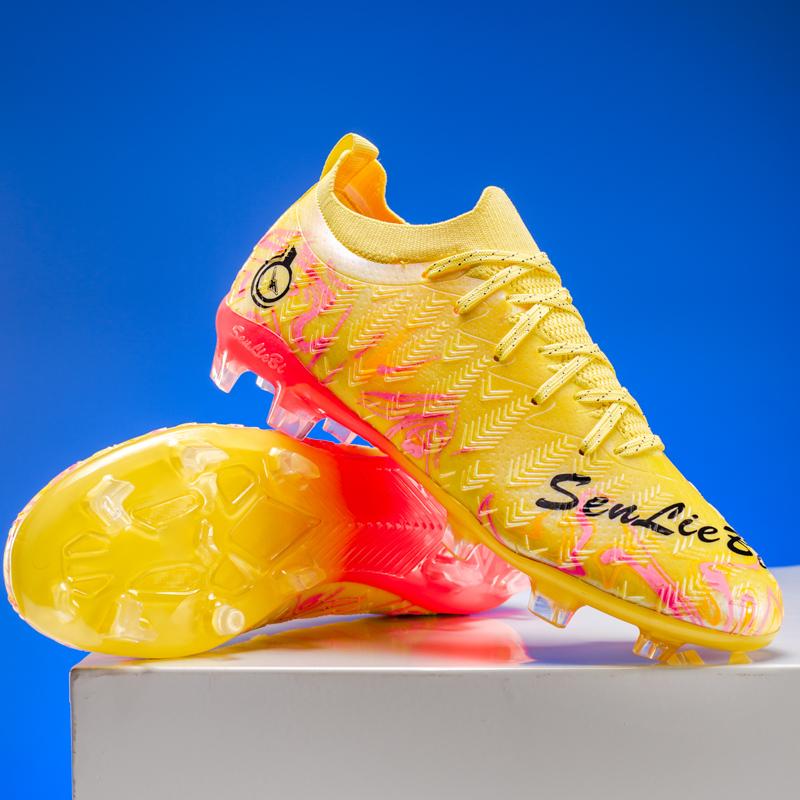 New Men Soccer Shoes Professional Football Boots Low Top Training Shoes Long Spike Ultralight Outdoor Fg Non-Slip Soccer Cleats