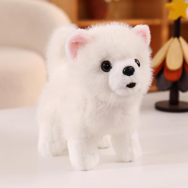 Cute Plush Pomeranian Dog Toy Real Life Stuffed Animal Soft Puppy Pet Doll Kawaii Room Decor Ideal Gift For Dog Owners
