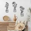 3-piece Metal Minimalist High Aesthetic Flower Wall Art Metal Vase Wall Decoration Rural Farmhouse Wall Decoration