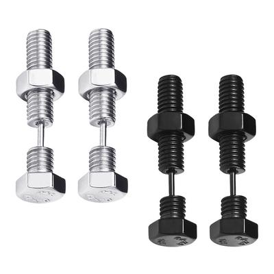 2 Paar Edelstahl Piercing Schraubohrringe Ohrstecker Punk Stil Modeschmuck für Männer Frauen