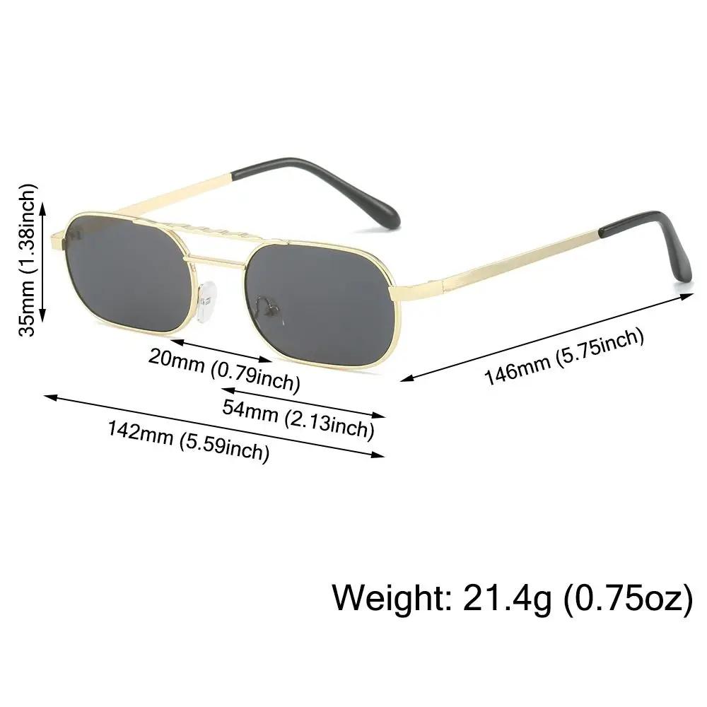 Trendy Metal Frame Small Sunglasses UV Protection Hip Hop 90's Glasses Beach/Travel/Streetwear Eyeglasses for Women & Men