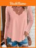 Womens Long Sleeve V Neck T Shirt With Breathable Polyester Splicing For Casual Fall Style