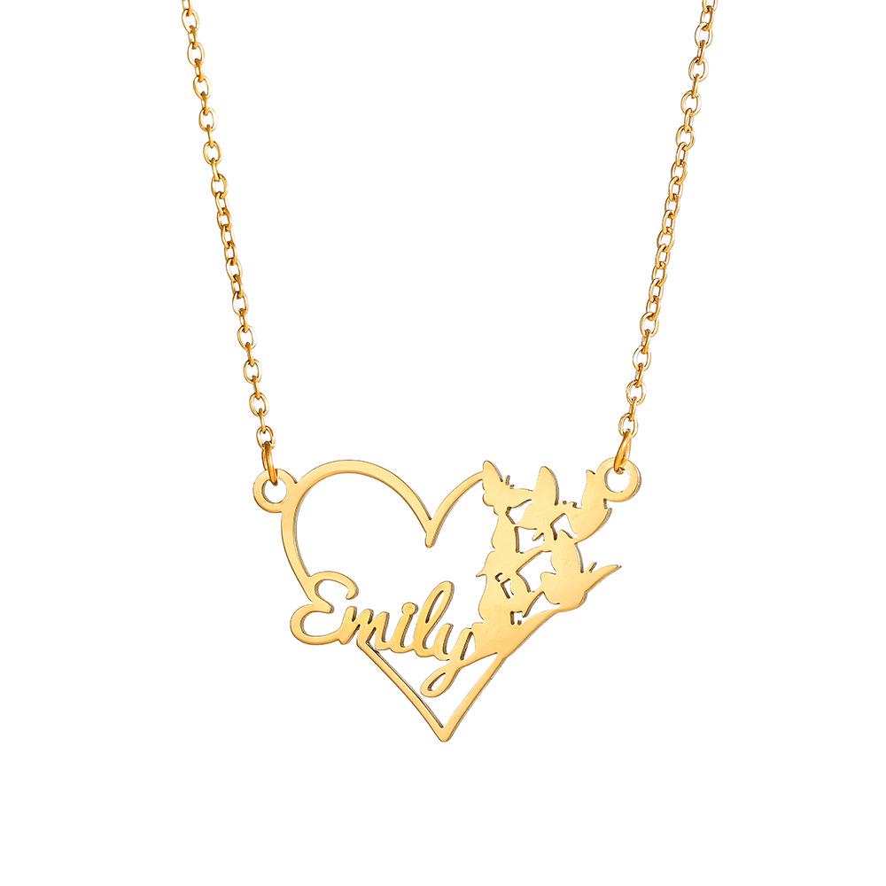 Collana Personalizzata con Lettere in Acciaio Inossidabile Placcato Oro 18K - Catena Clavicolare Fai-da-Te con Nome Personalizzato