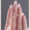 Heart Butterfly Zirconia U-Shaped Stud Earrings: Modern, Artistic, Light Luxury Style for Women