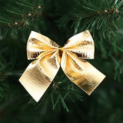 Xmas Bowknot Decoration Beautiful Eye-catching Reusable Christmas Tree Bows Golden Silver Red Bow Xmas Tree Decoration Xmas Bowknot Decoration