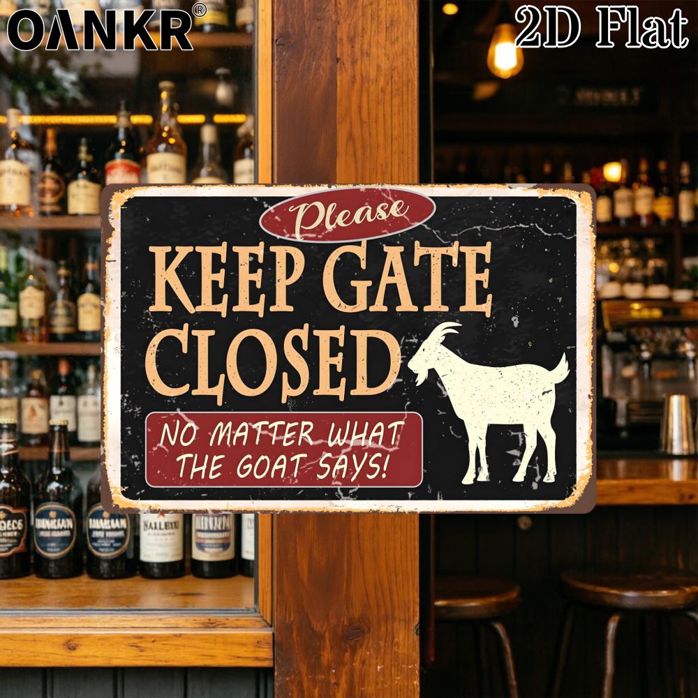 Vintage Keep Door Closed Poster for Outdoor Use Metal Tin Sign Please Keep Gate Closed Metal Signs for Garden Farm Wall Decor 20x30cm(7.8x11.8inch)