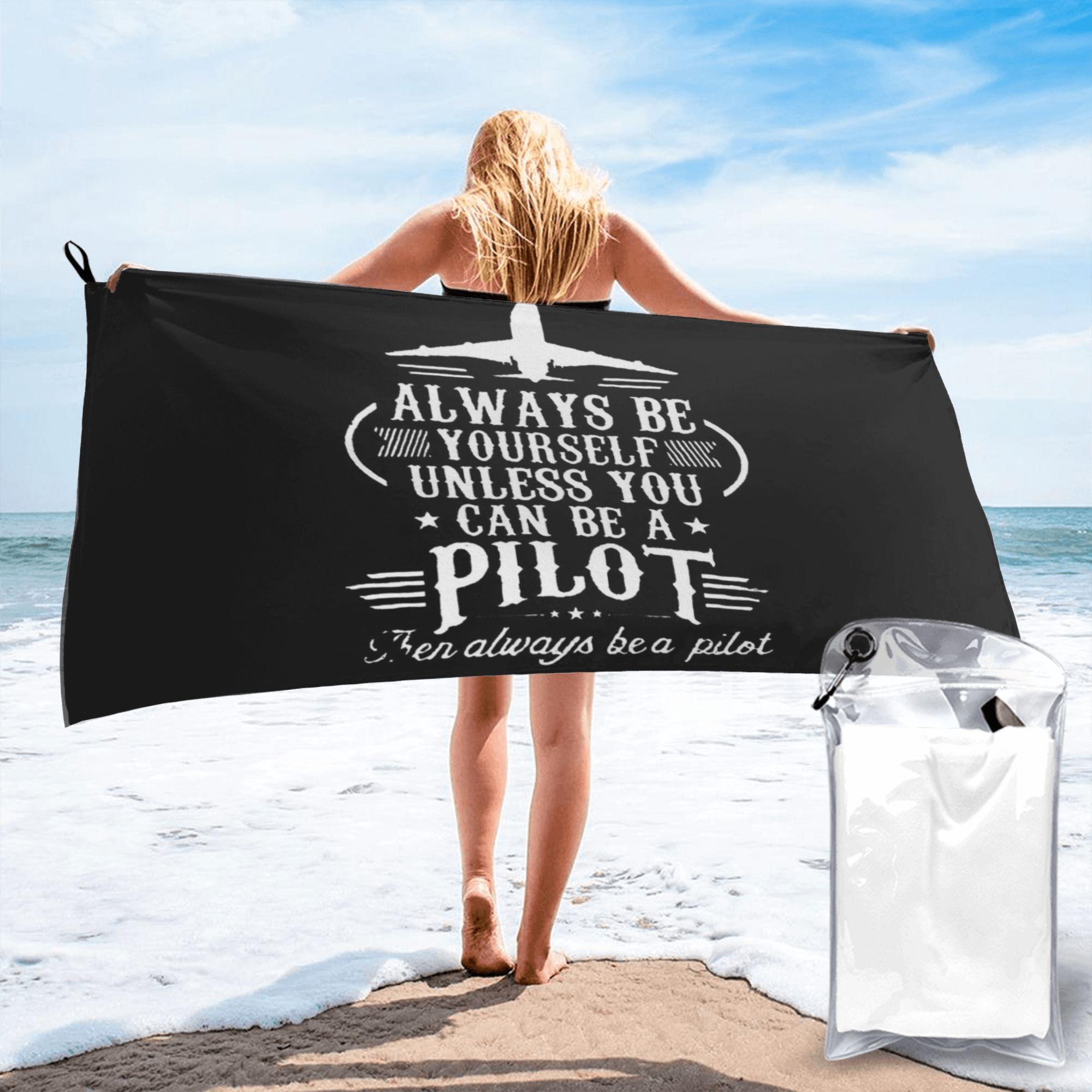 Born To Fly Captain Stripes Flight Pilot Aviation Aviator Airplane Beach Towel Soft Quick Dry Absorbent Quick Towels For Bath W30*H60(CM)