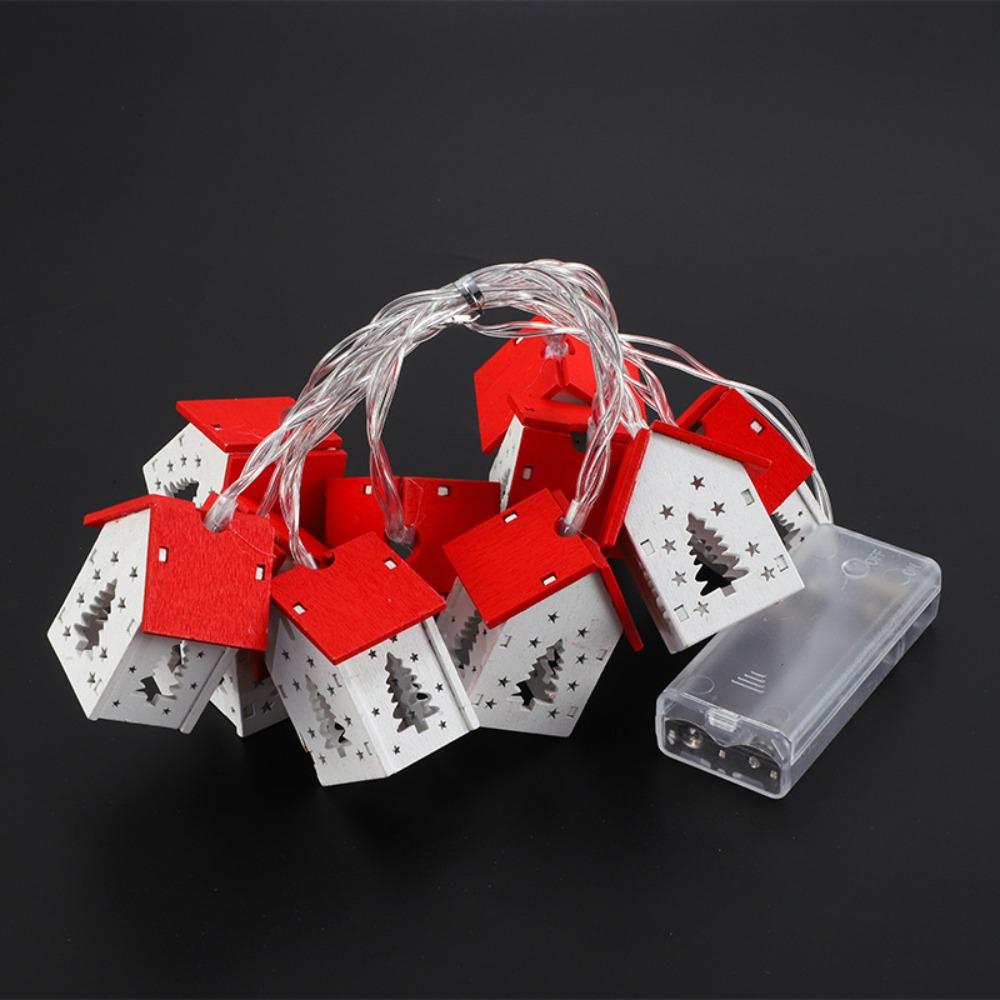 

Мини Деревянный Домик Светодиодная Гирлянда Водонепроницаемая Светодиодная Гирлянда Портативное Рождественское Украшение для Подвешивания на Елку Детям Style 2