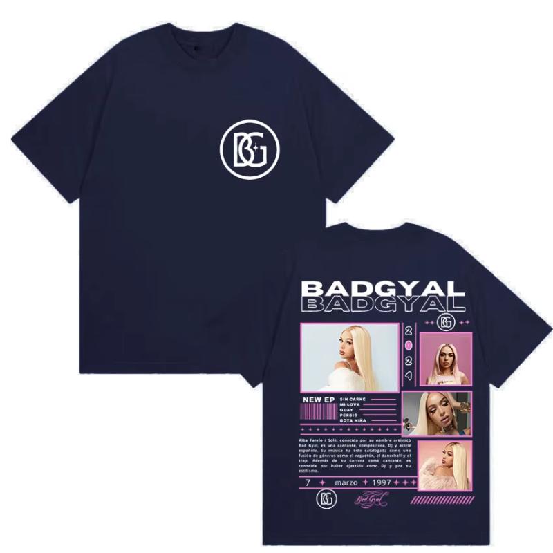 Rapper Bad Gyal Album Tour 2025 Graphic TShirt Unisex Women Aesthetic Vintage Short Sleeve T Shirt Pure Cotton Tshirts Streetwear