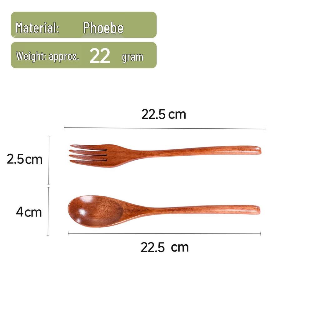 Portable Wooden Cutlery Set: Nanmu Chopsticks, Spoon & Fork