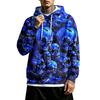 Men's Loose Fit Casual Hoodie with Pocket , Drawstring and Printed Pattern