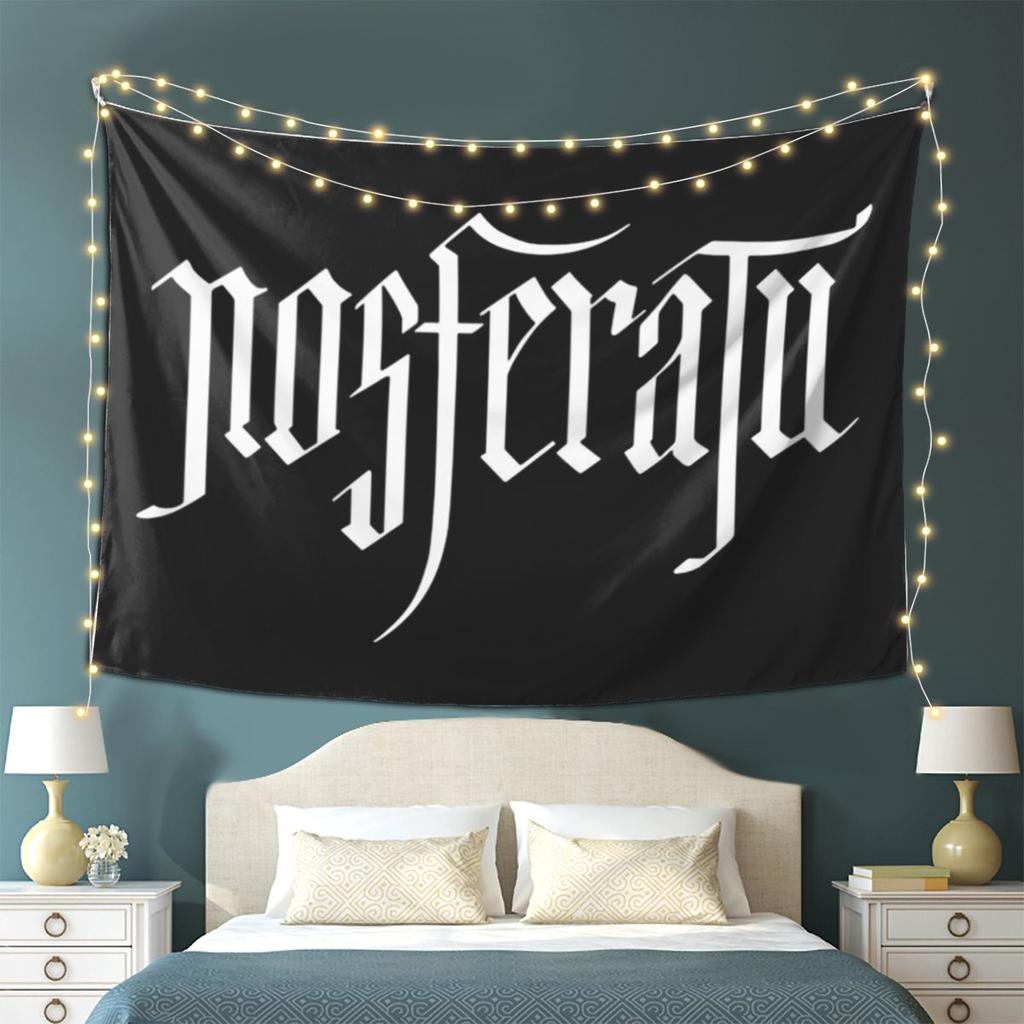 Nosferatu 2024 Movie Logo Tapestry Wall Hanging Aesthetic Home Decoration Tapestries for Living Room Bedroom