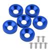 6pcs Car Motorcycle License Plate Frame Fender Bumper Engine Cover Washer Bolt Kit (Blue)