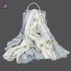 BYSIFA| Pink 100% Natural Silk Scarf Bufanda Women Elegant Chinese Style Peony Design Summer Long Scarves Beach Shawl Accessory