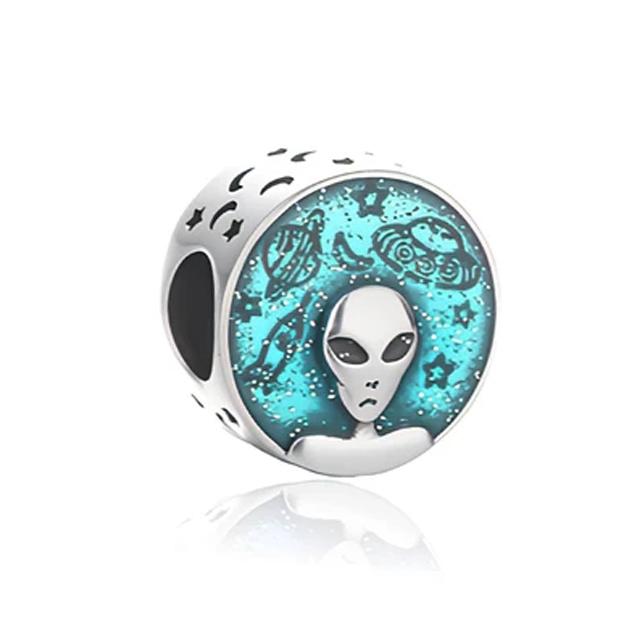 New Copper Skull Extraterrestrial Charm Of Ley Chain Bead Fit Original Bracelet Accessories Diy Women Jewelry