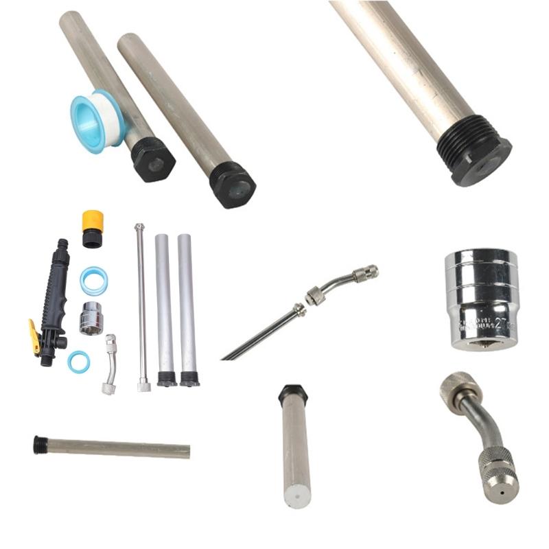 Replacement Water Heater Anode Rod Flush Wand Set 9.25"Lx3/4"NPT Thread Magnesium Rod with Wrench Remover Tools