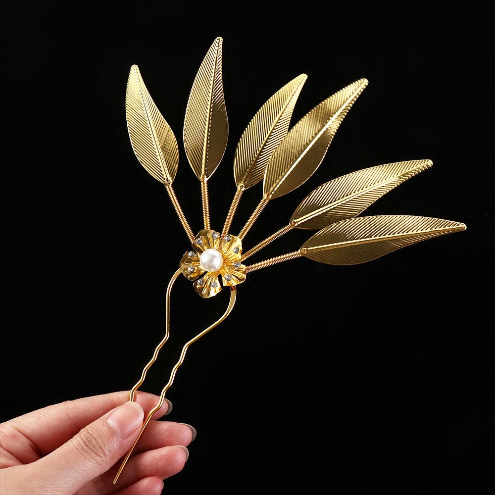 Hair Accessories Flower U Shape Hairpin Metal Hair Sticks Ancient Style Headwear Thai Headdress