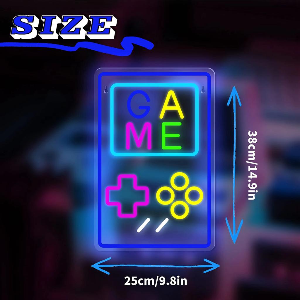 Neon Light LED Arcade Game Room Decor Atmosphere Light for Teen Boys Bedroom Decoration