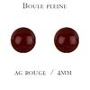 Les Trésors De Lily [M6971] - Boucles plaqué or 'Mineralia' agate rouge - 4 mm