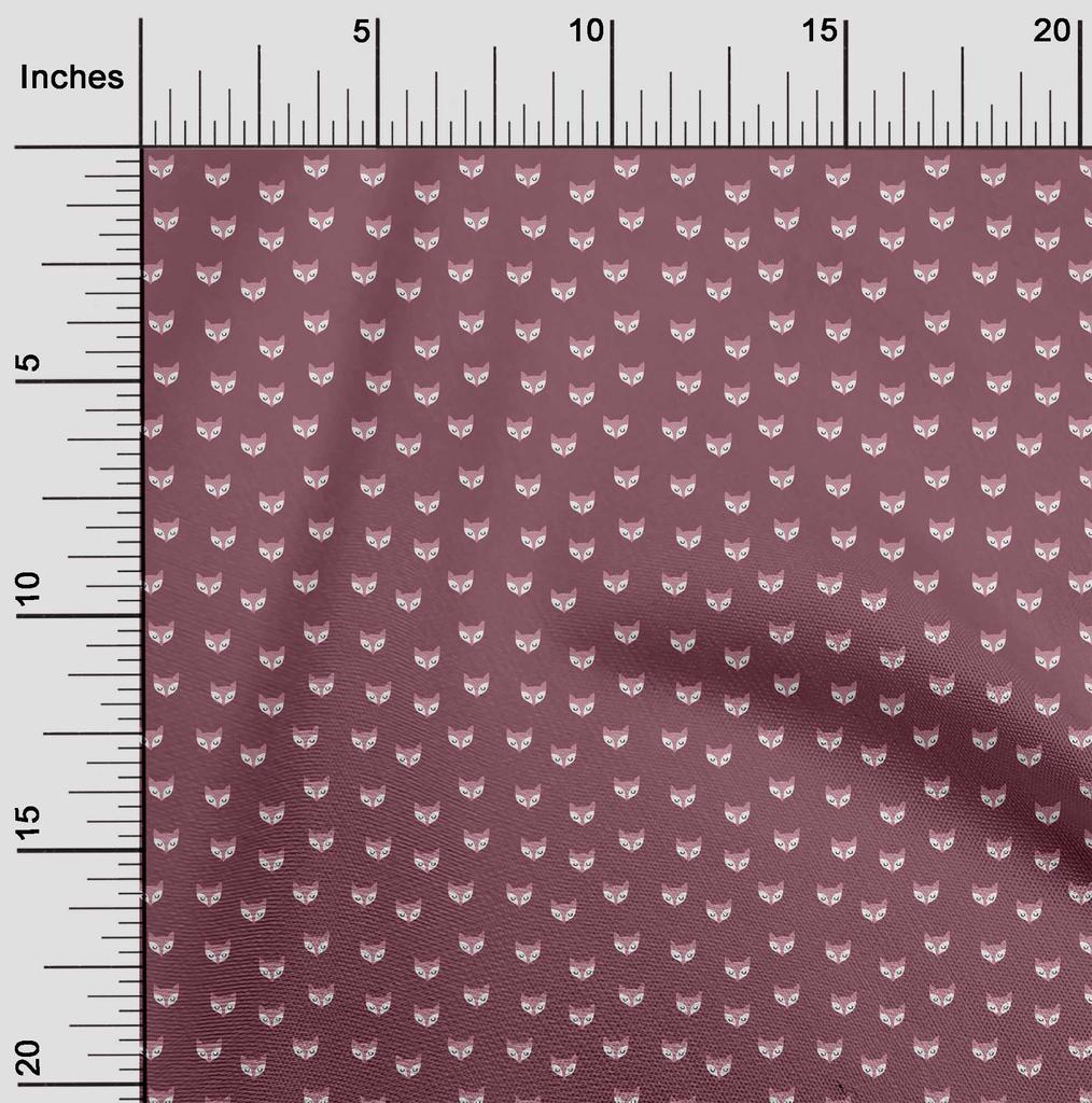 oneOone Cotton Flex Dark Magenta Fabric Fox Diy Clothing Quilting Fabric Print Fabric By Yard 40 Inch