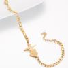 Retro Heartbeat Tassel Bracelet: Women's Minimalist Stainless Steel Heart Geometric Design
