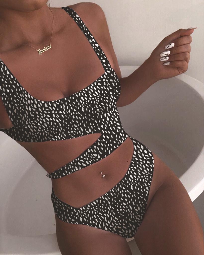 Sexy Women's Swimsuit Solid Color One Piece Swimsuit Hollow Bikini Brazil Beachwear 8 Colors