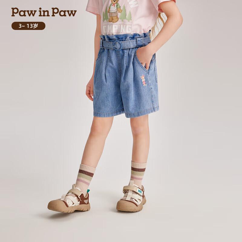 Джинсовые шорты для девочек PawinPaw с мультяшным мишкой 120