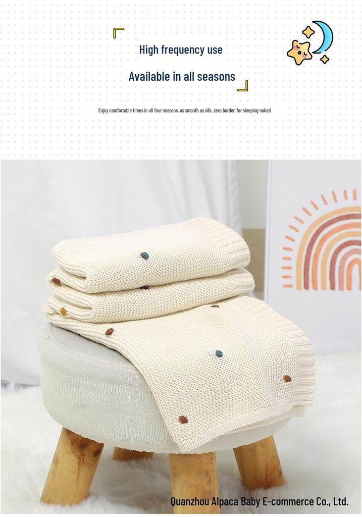 Hot-Selling Cotton Crochet Baby Swaddle & Stroller Blanket for Spring/Summer