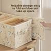 Printed Fabric Storage Box With Foldable Design For Closet Organization And Laundry Use
