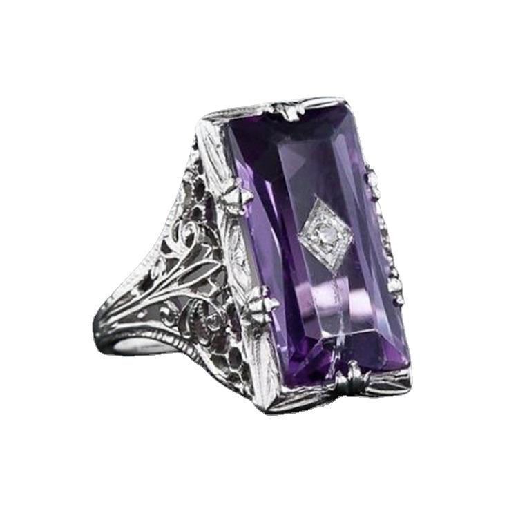 Women's Zircon Ring - European & American Creative Hollow Design