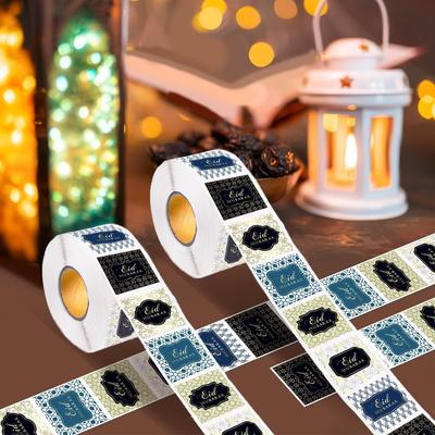 500PCS/1Roll Eid Mubarak Stickers Ramadan Islamic Festival Labels for Gift Wrapping Envelope Sealing Party Decorations Supplies