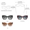 GCV Brand Acetate Appearance Patent Design Women's Butterfly Rectangular Triangle Polarized Sunglasses UV400 Fashion