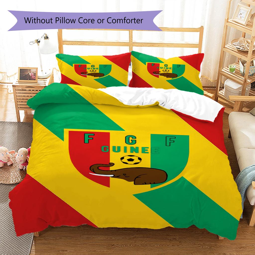 Guinea Bissau Pattern Bedding Set Quilt Cover Pillowcase Home Decor Gift (1 * duvet cover + 2 * pillowcase, without core)
