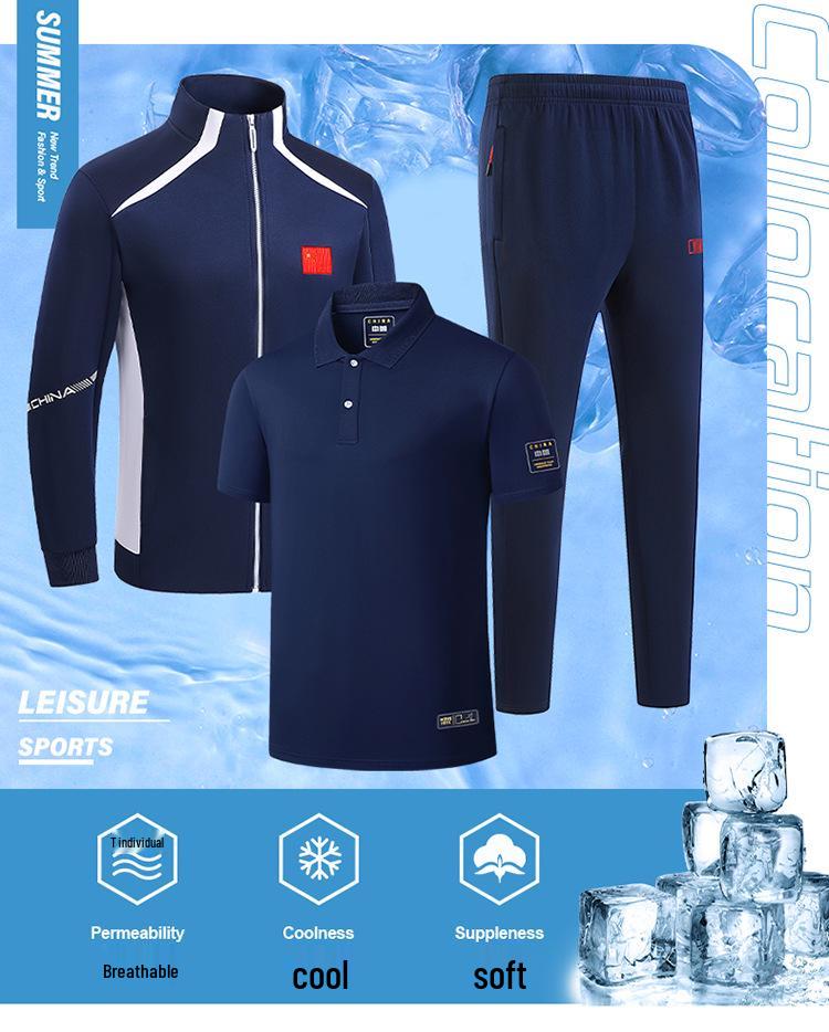 Chinese National Flag Unisex Athlete Uniform: 3-Piece Sports Set for Fitness, Running, and Training