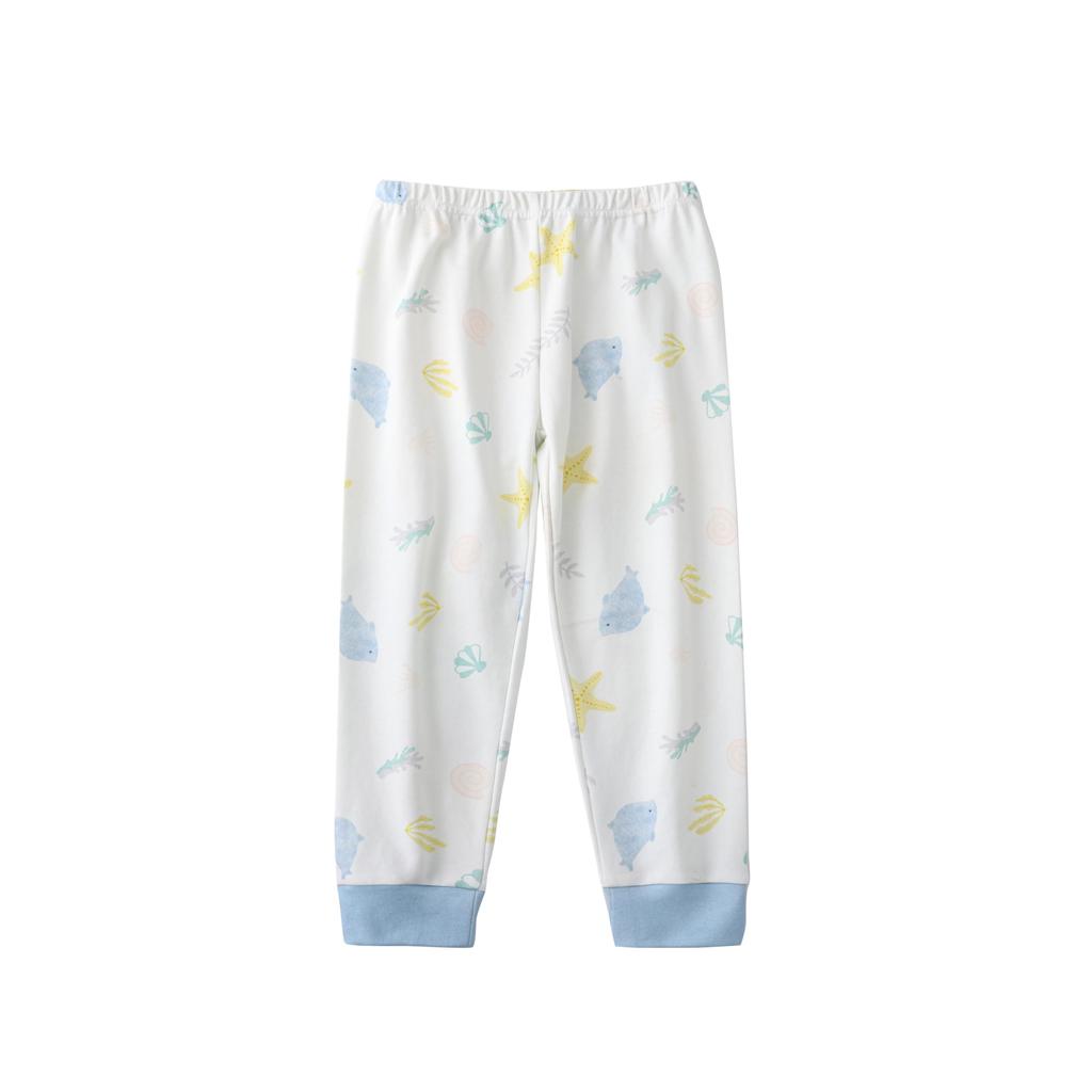 WEAR SHOW Long Sleeve Pajama Set for Boys and 11 Baby Perfect for Kindergarten and Elementary School Entrance Sea Kids' Girls, Patterns, 40-Count 100%