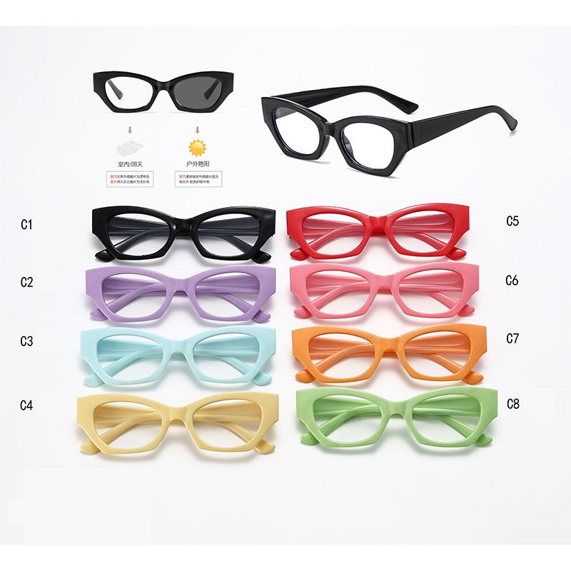 Children Classic Cat's Eye Photochromic Glasses  Fashion Retro Radiation Protection Eyewear For Boys And Girls
