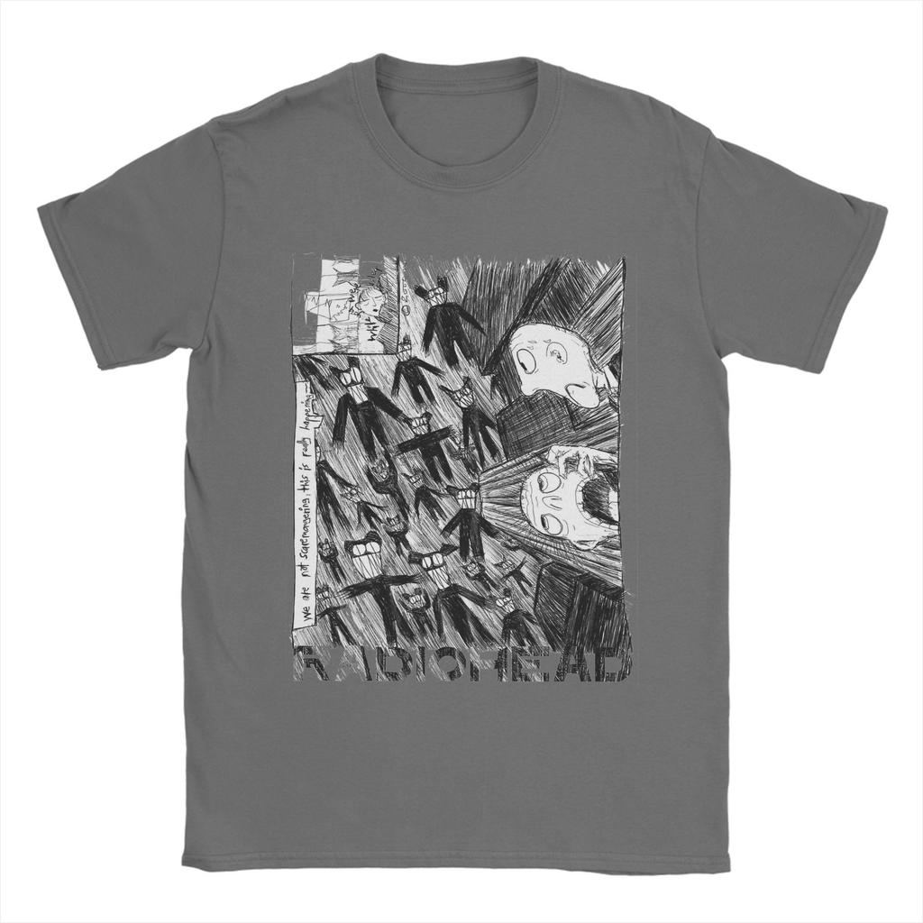 Fun Radiohead TShirts for Unisex O Neck Cotton T Shirts  Short Sleeve Tees Printed Tops