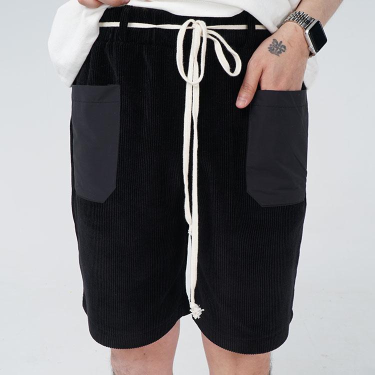 ANALOGBASS Corduroy Half Pants Black