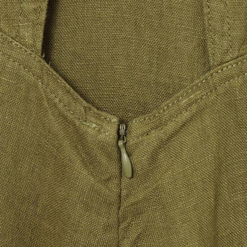 Kaslead New Women Clothes Western Style Fashion Simple Linen Midi Sleeveless Dress 2731072