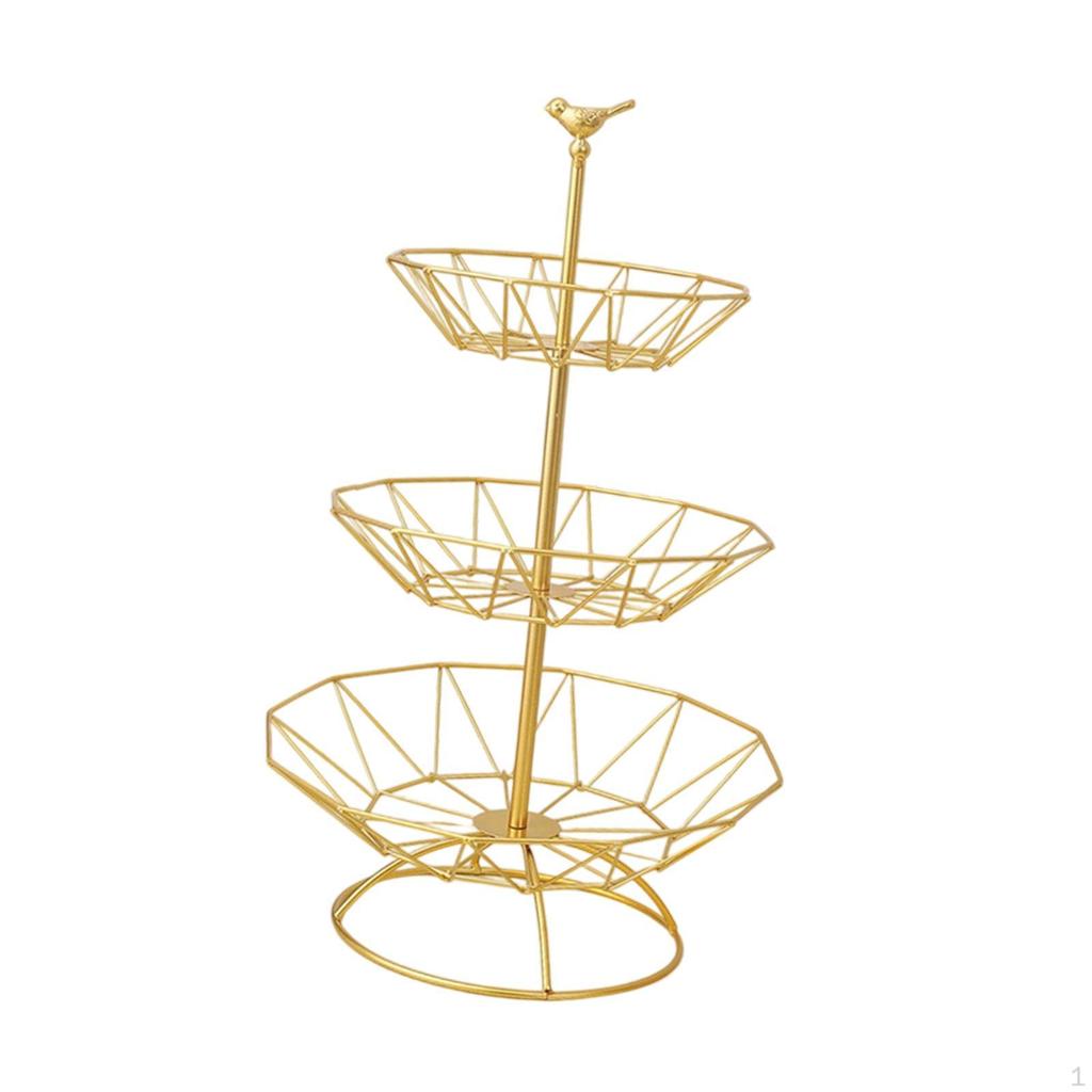 3 Tier Fruit Basket Display Rack Multifunctional Elegant Decorative Organizer Stand Holder for