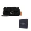 Coach Tabby 20 C metallico Charm Borsa in Denim e Pelle Napa Donna Borsa Argento Nero CR701-LHBLK
